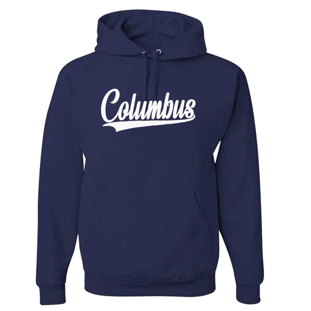 NEW! Columbus Script Hoodie - Navy Blue