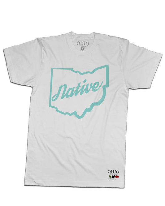 Ohio Native Tee - Spring Edition - White/Turquoise - NEW!