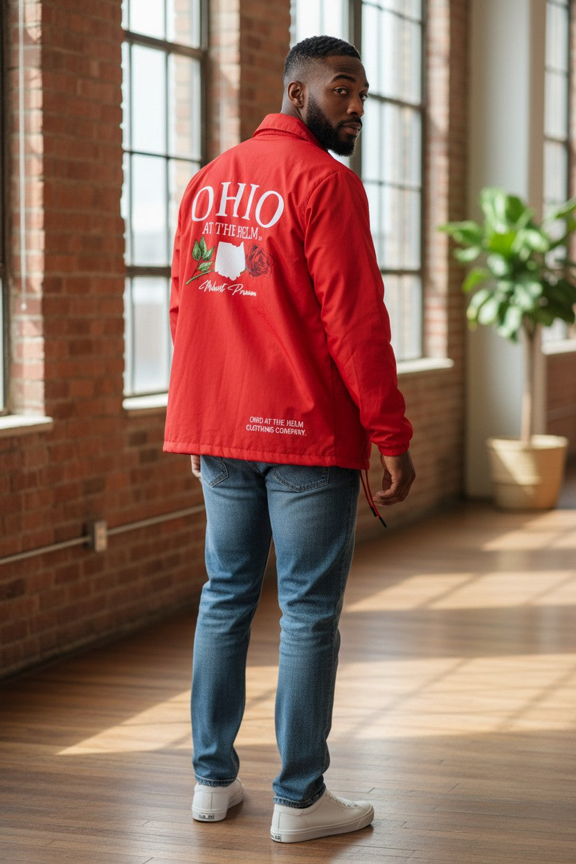 Coach Jacket Signature - Red – Ohio At The Helm